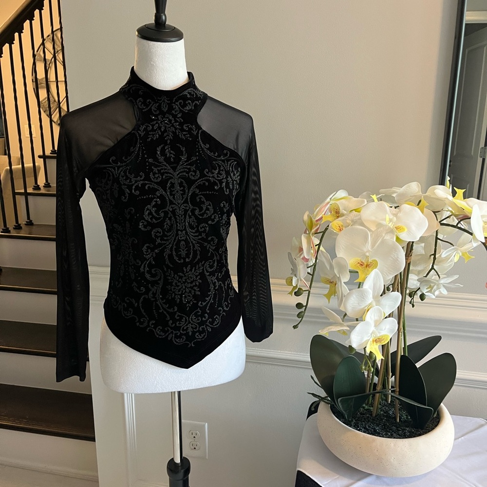 CDC Black Sheer Sleeve Bodysuit (Never Worn New Without Tags)